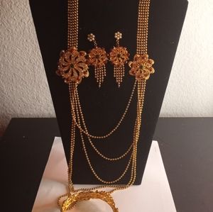 GORGEOUS Gold Plated Polki Bridal Set of 3